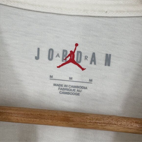 Air Jordan Mens Flight Essential Rings Graphic T-Shirt M White Cotton Basketball - Picture 6 of 11
